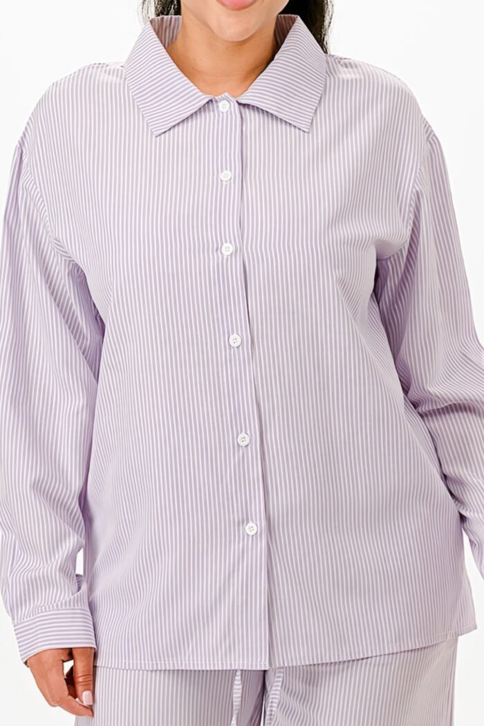 Pinstripe Shirt And Pant Set - Image 15