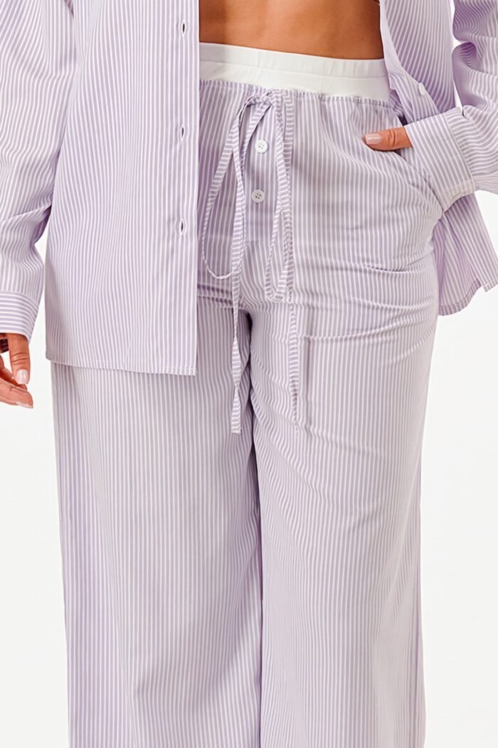 Pinstripe Shirt And Pant Set - Image 18