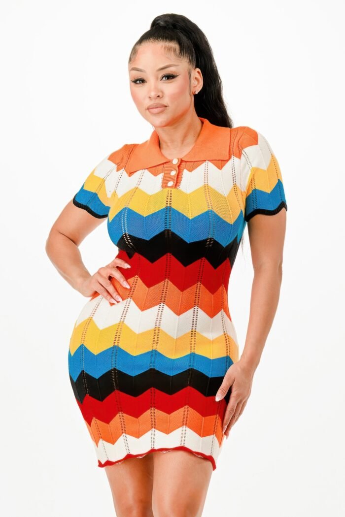 Knit Mini Dress - Image 1