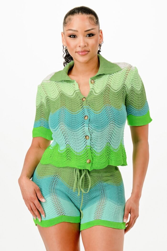 Knit Cardigan Short Set - Image 11
