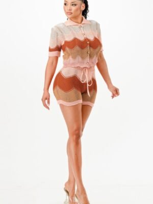 Knit Cardigan Short Set Knit Cardigan Short Set