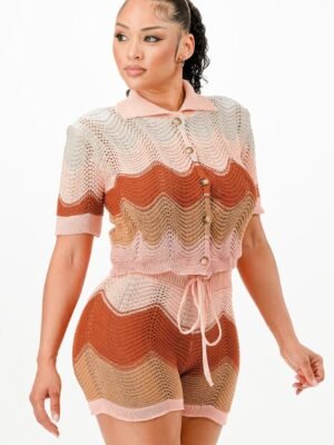 Knit Cardigan Short Set Knit Cardigan Short Set