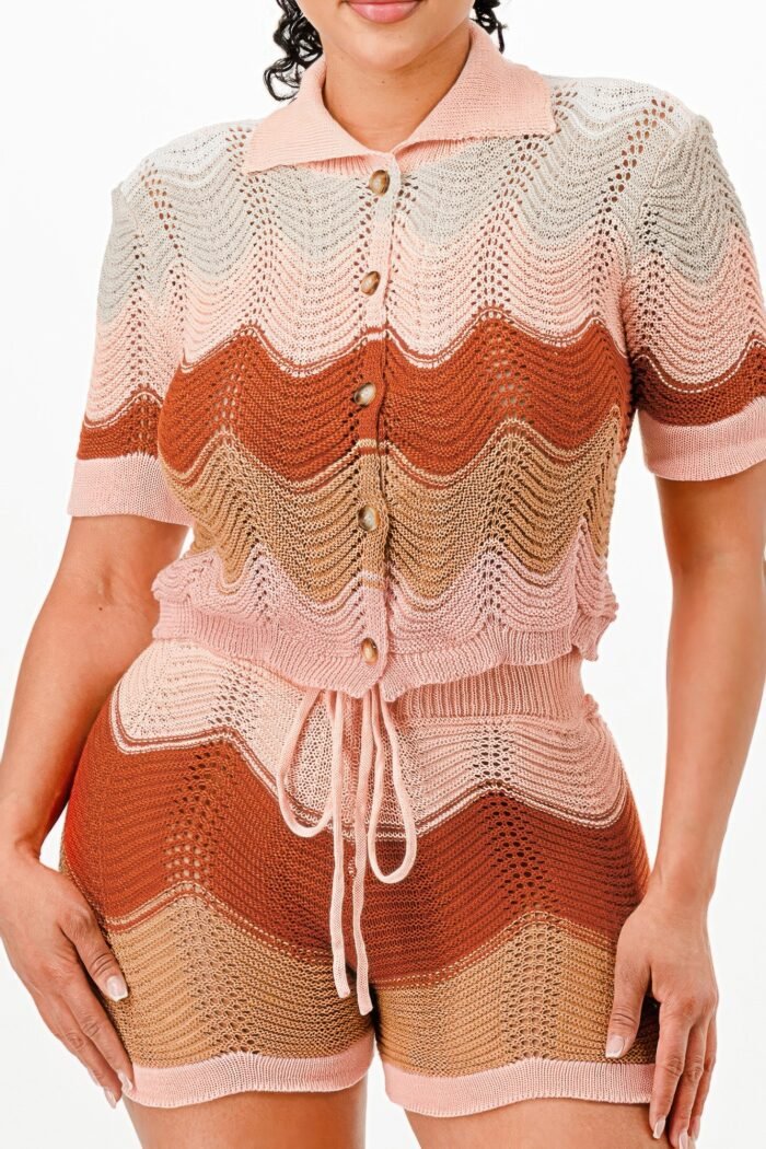 Knit Cardigan Short Set - Image 6