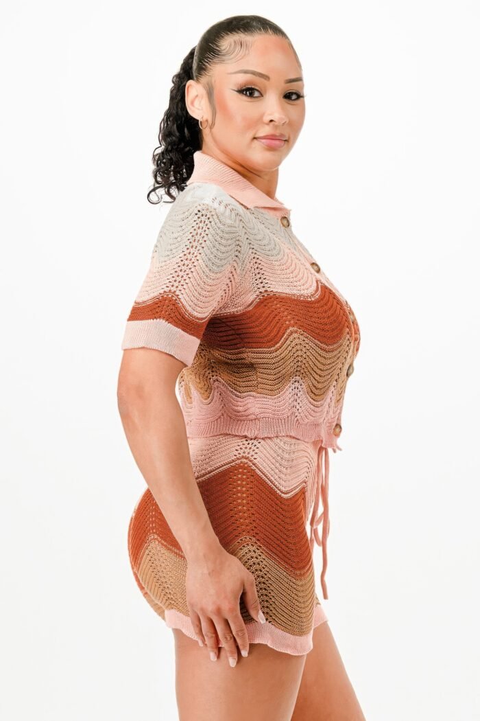 Knit Cardigan Short Set - Image 8