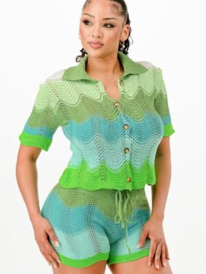 Knit Cardigan Short Set Knit Cardigan Short Set