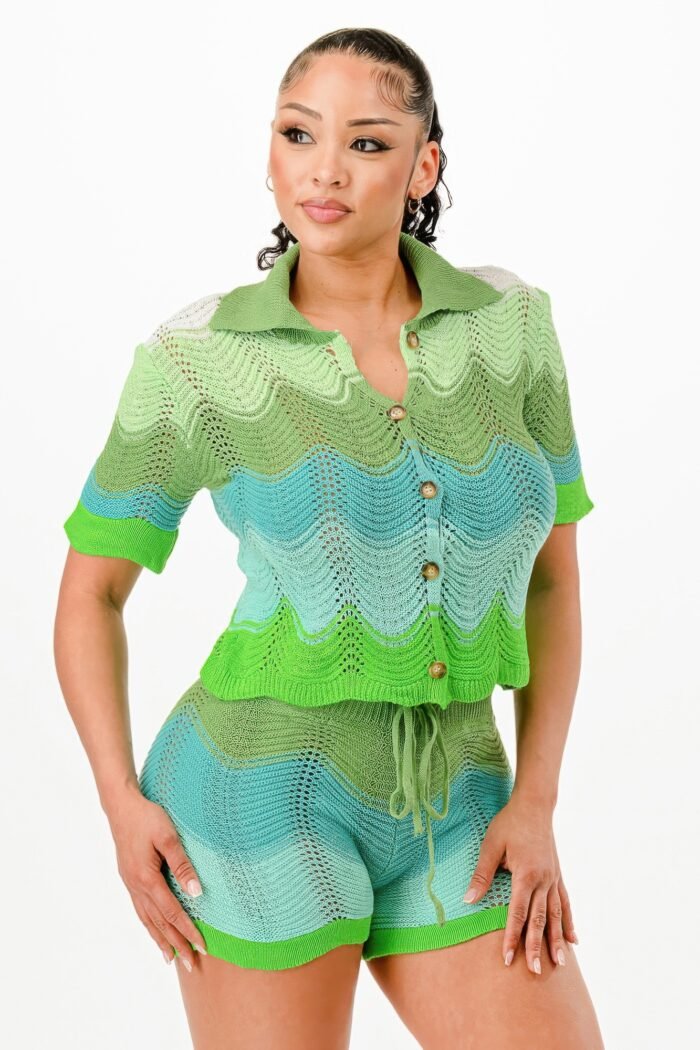 Knit Cardigan Short Set - Image 13