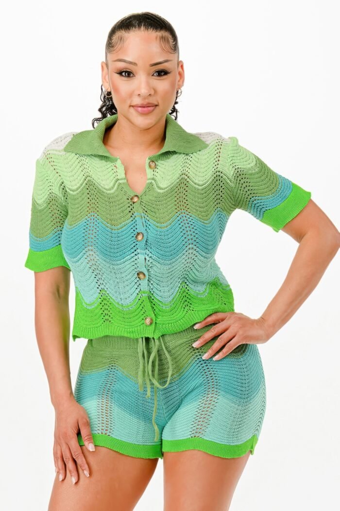 Knit Cardigan Short Set - Image 14