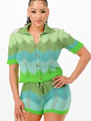 Knit Cardigan Short Set Knit Cardigan Short Set