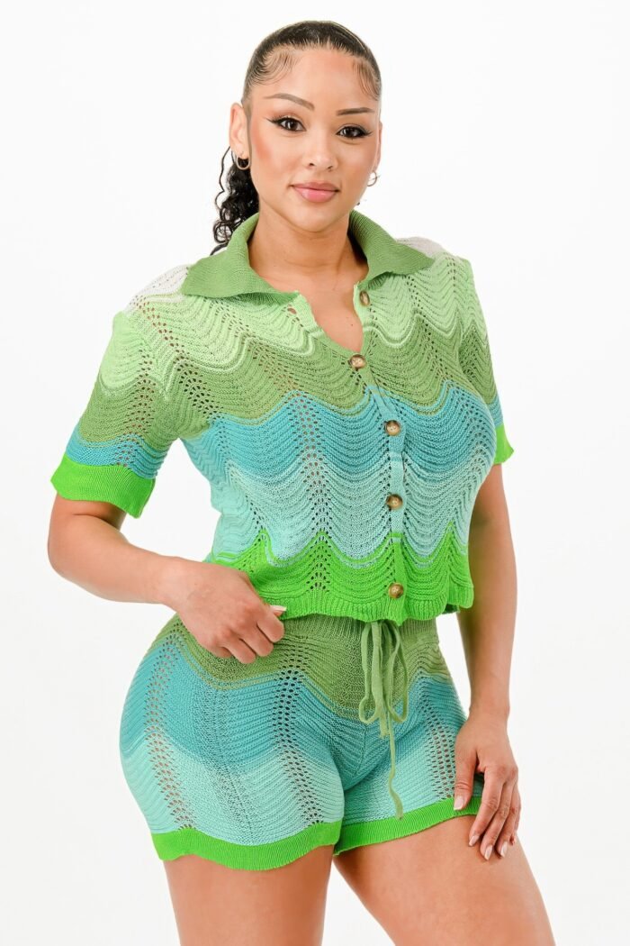 Knit Cardigan Short Set - Image 15