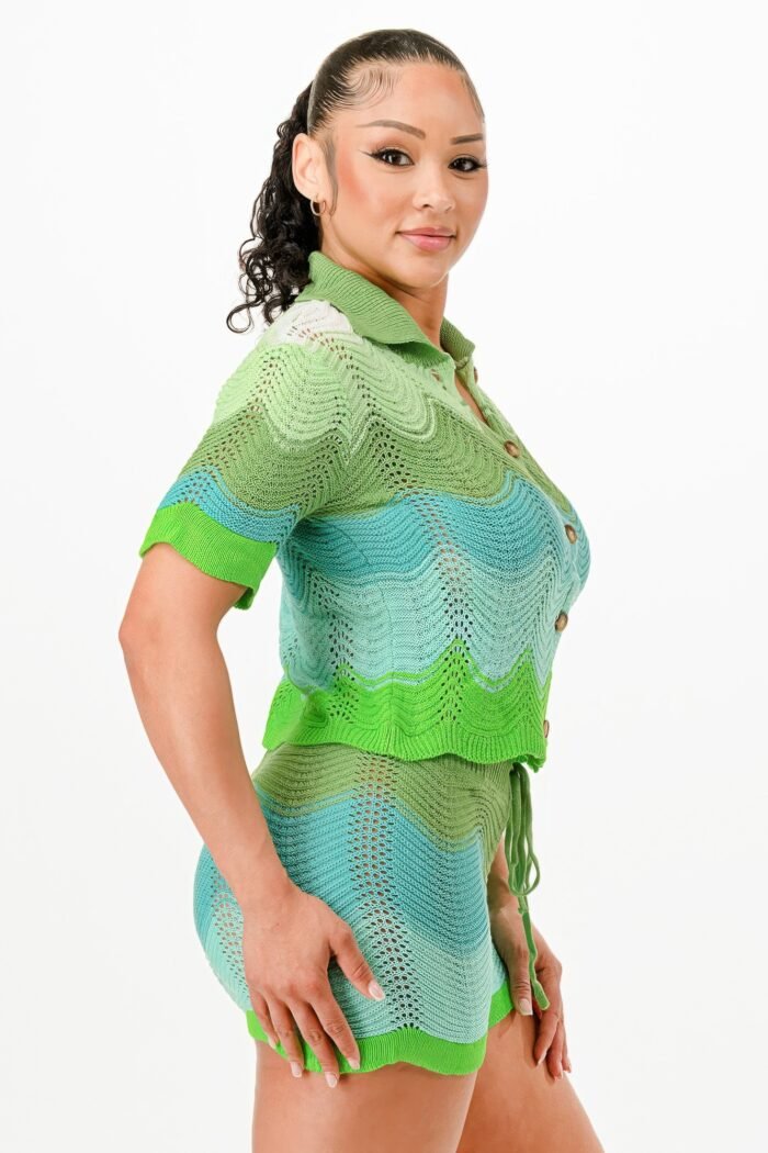 Knit Cardigan Short Set - Image 16