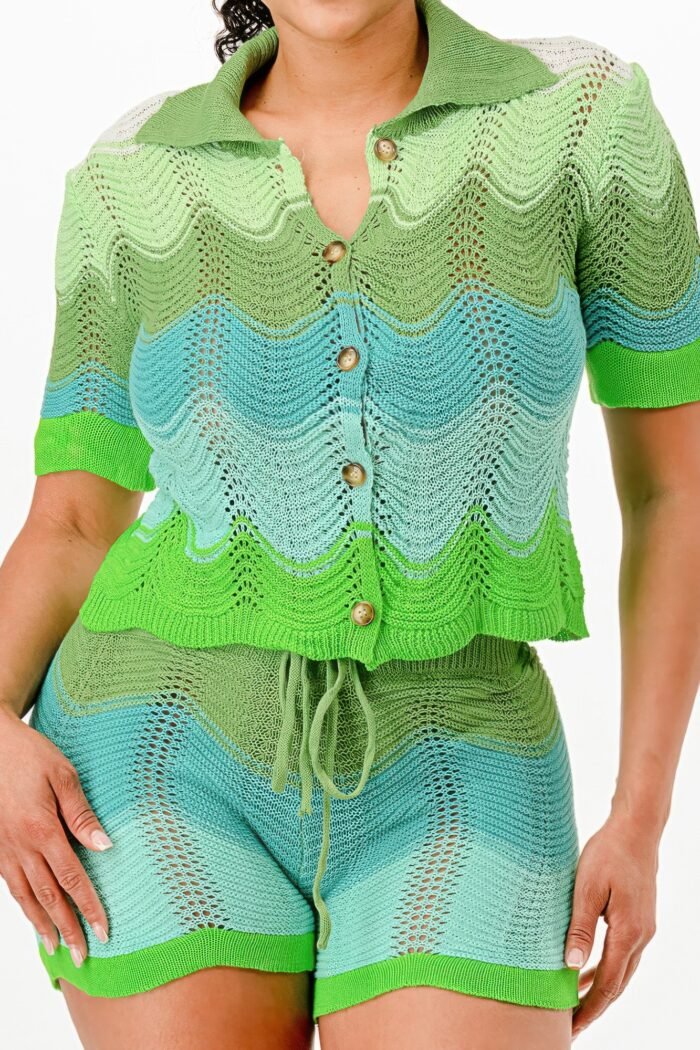 Knit Cardigan Short Set - Image 17