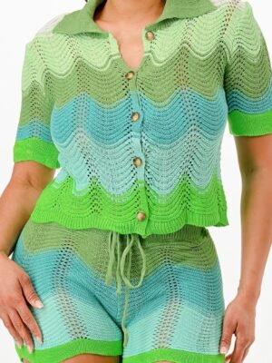 Knit Cardigan Short Set Knit Cardigan Short Set