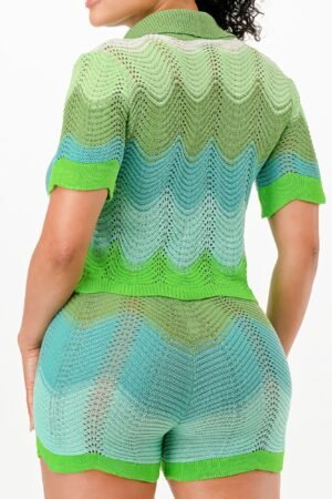 Knit Cardigan Short Set