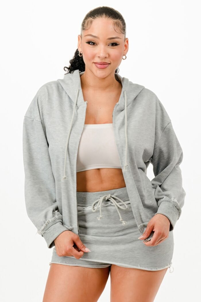 Zipped Hooded Jacket And Skort Set - Image 3