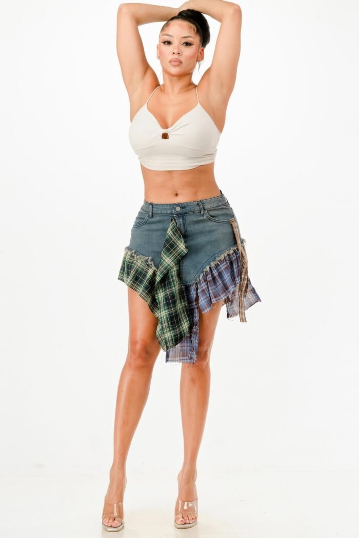Flannel Denim Skirt - Image 2