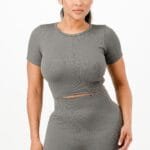 Ribbed Seamless T-shirt And Bike Shorts Set