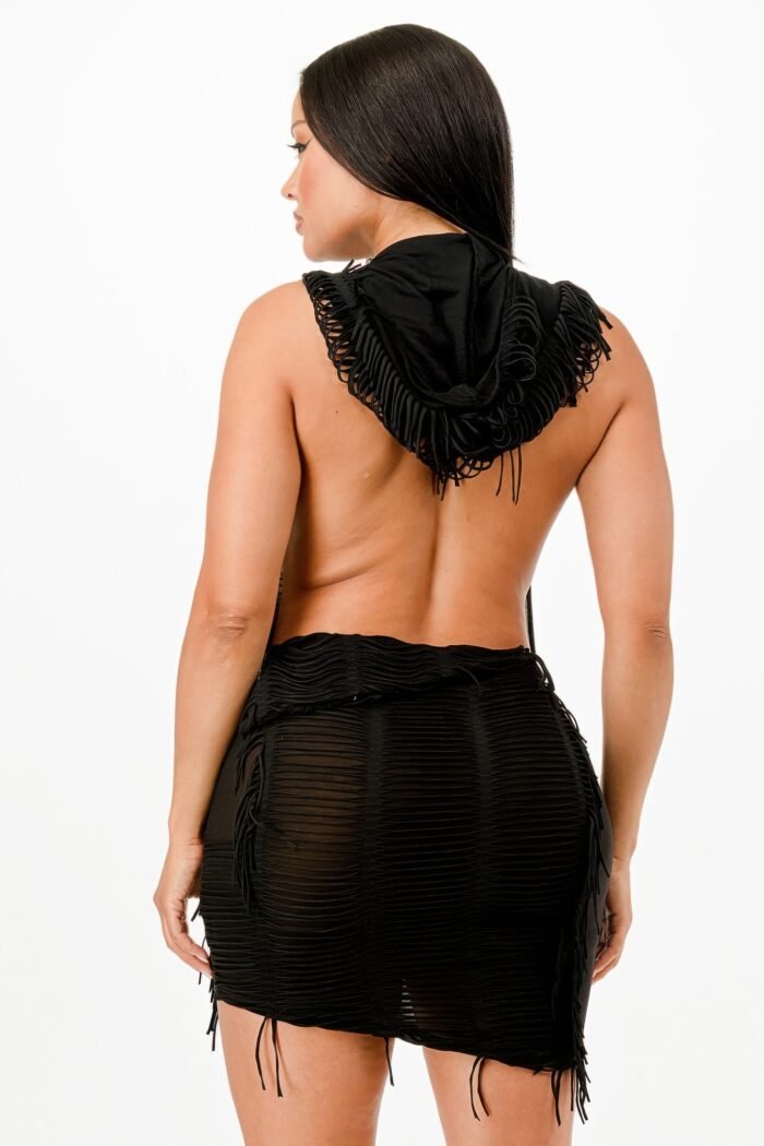 Hooded Bodycon Short Dress - Image 9