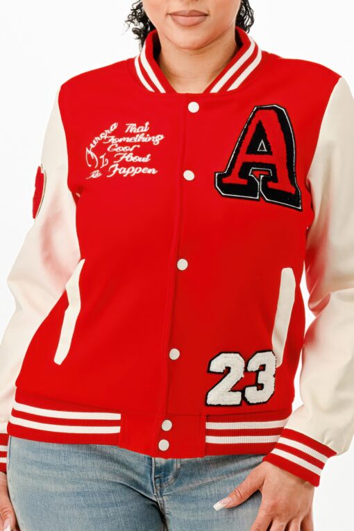 Patch Varsity Bomber Jacket - Image 12