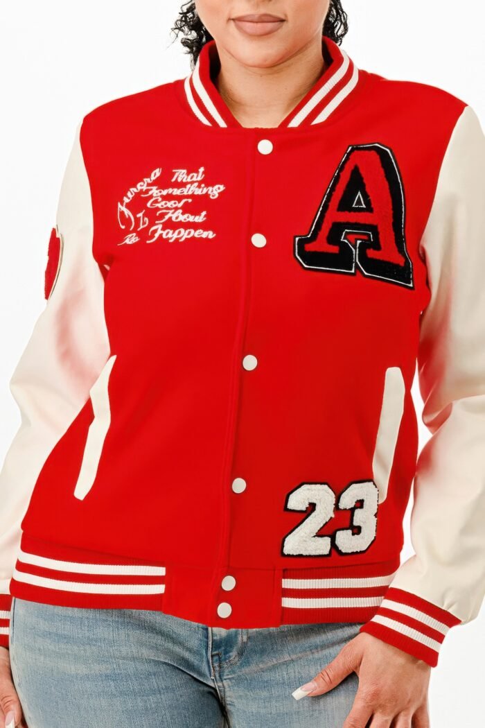 Patch Varsity Bomber Jacket - Image 12