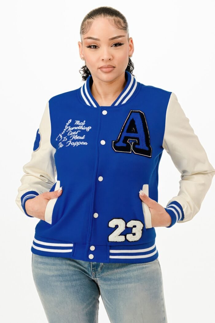 Patch Varsity Bomber Jacket - Image 7