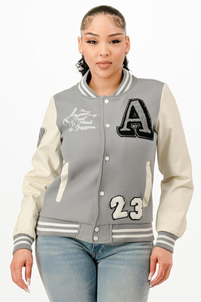 Patch Varsity Bomber Jacket - Image 4