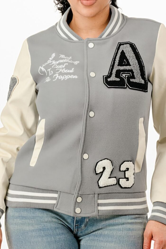Patch Varsity Bomber Jacket - Image 5