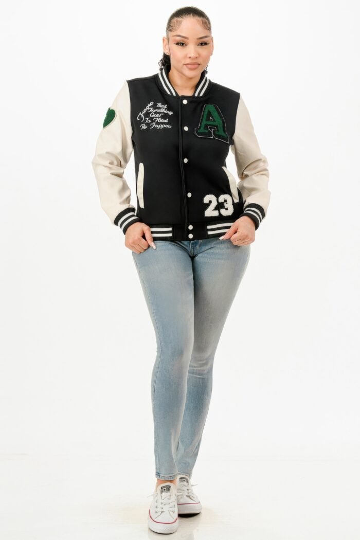 Patch Varsity Bomber Jacket - Image 16