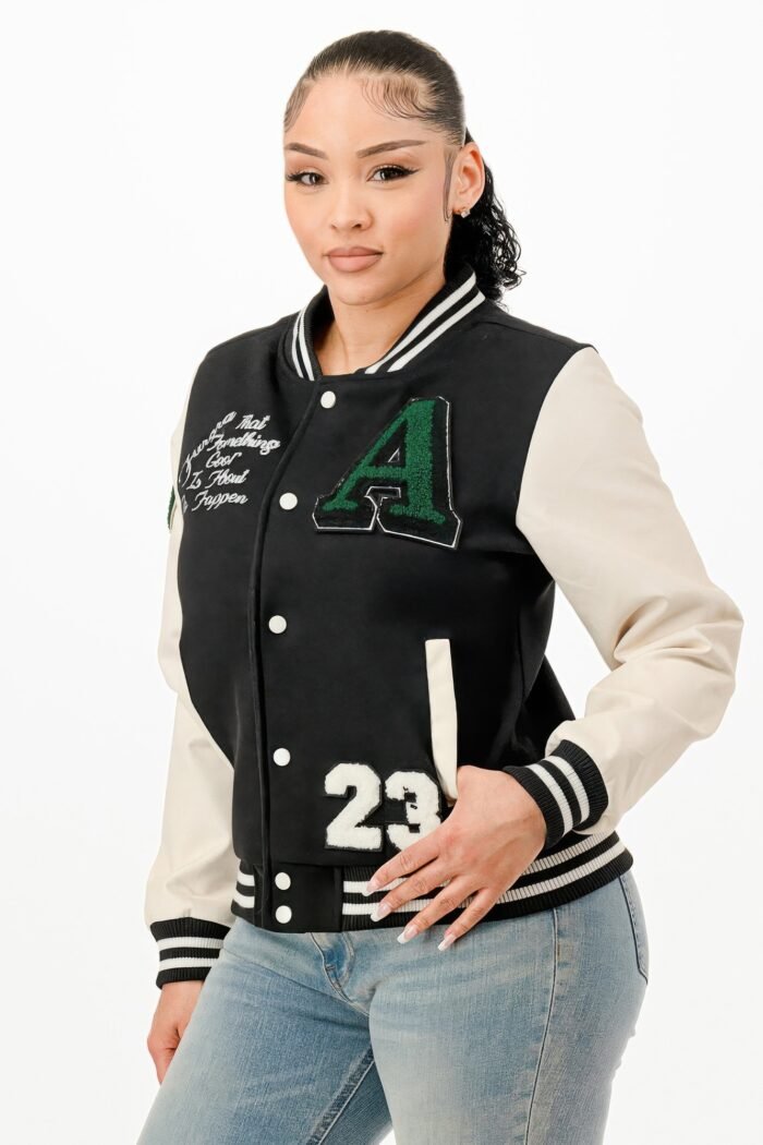 Patch Varsity Bomber Jacket - Image 18