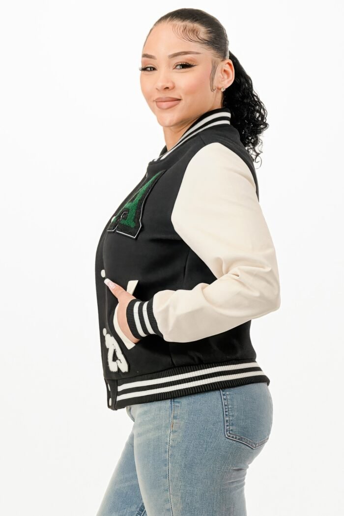 Patch Varsity Bomber Jacket - Image 19
