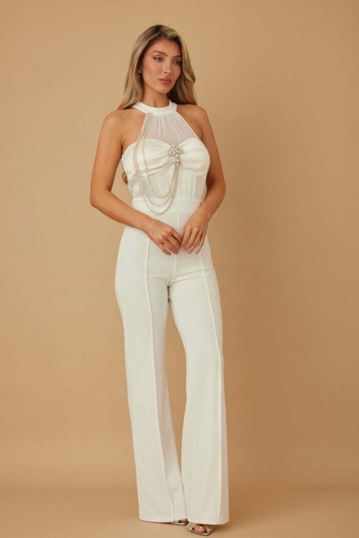Halter Style Jumpsuit With Drag Chain - Image 5
