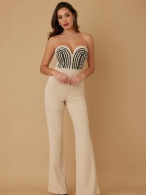 Threaded Twisted Rope Knot Tie Jumpsuit Threaded Twisted Rope Knot Tie Jumpsuit