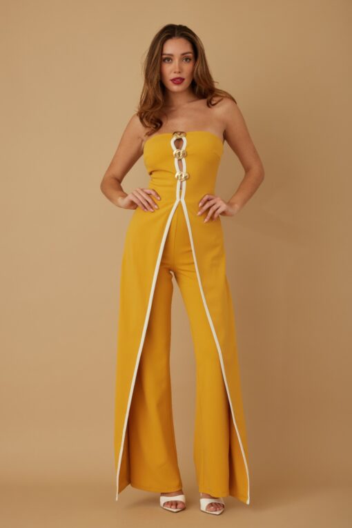 Double Flap Layer Strapless Jumpsuit - Image 2