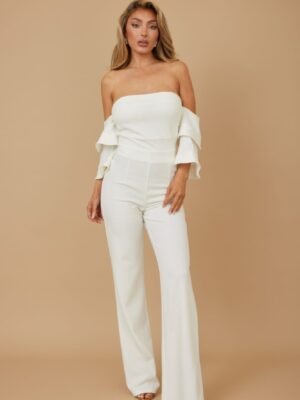 Off Shoulder Black N White Color Combo Jumpsuit Off Shoulder Black N White Color Combo Jumpsuit