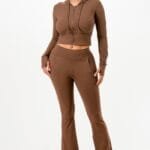 Butter Soft Crop Hoodie And Flare Pants Set