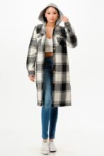 Hooded Plaid Coat - Image 2