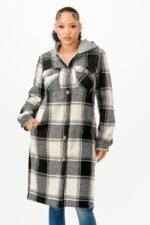 Hooded Plaid Coat - Image 3