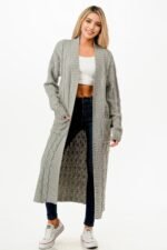 Cable Sweater Long Cardigan - Image 2