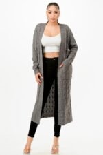 Cable Sweater Long Cardigan - Image 9