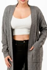Cable Sweater Long Cardigan - Image 11