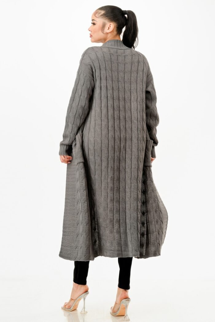 Cable Sweater Long Cardigan - Image 12