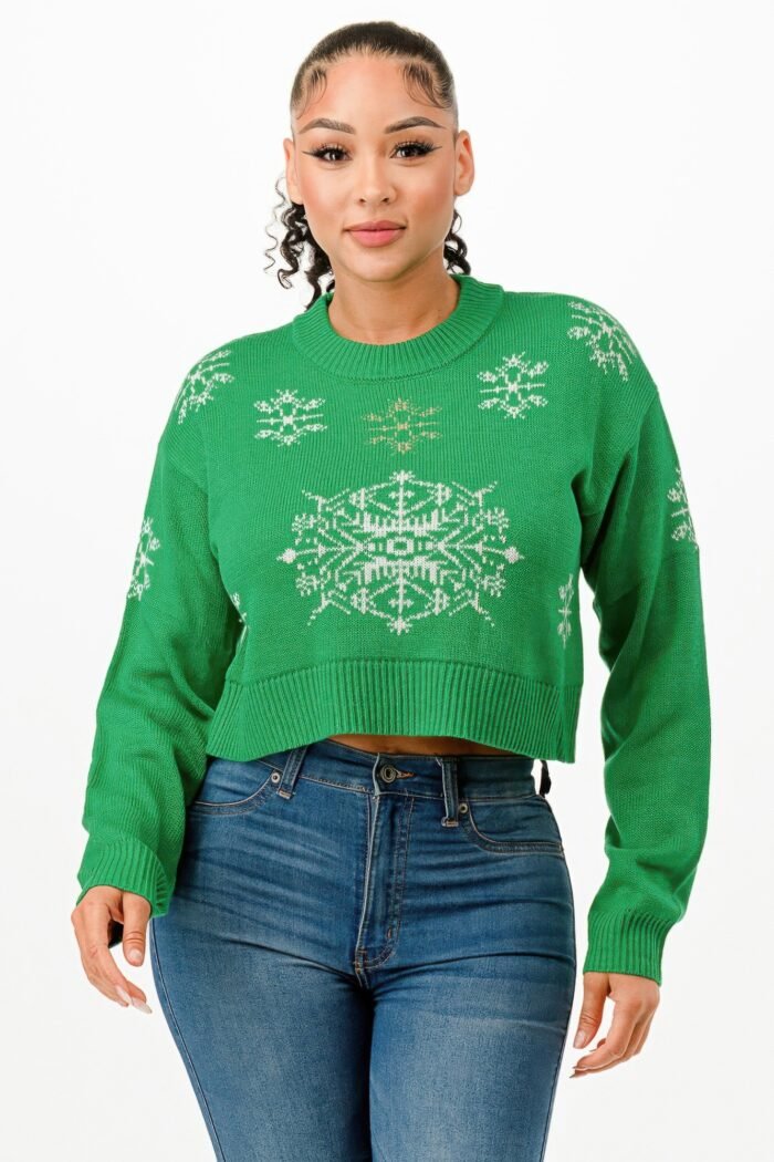 Cropped Christmas Sweater - Image 1