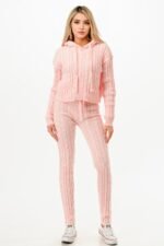 Cable Hoodie Sweater 2pcs Set - Image 8