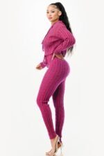 Cable Hoodie Sweater 2pcs Set