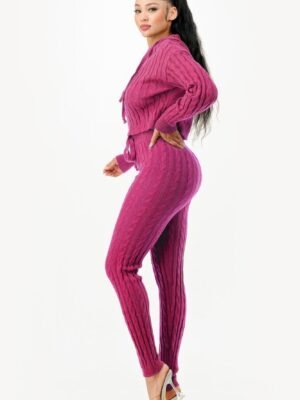 Cable Hoodie Sweater 2pcs – Hoodie Sweater Set