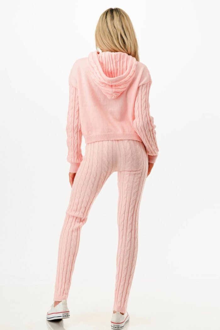 Cable Hoodie Sweater 2pcs Set - Image 12