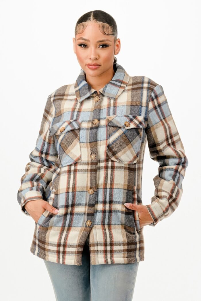 Sherpa Lined Flannel Warm Jacket - Image 1