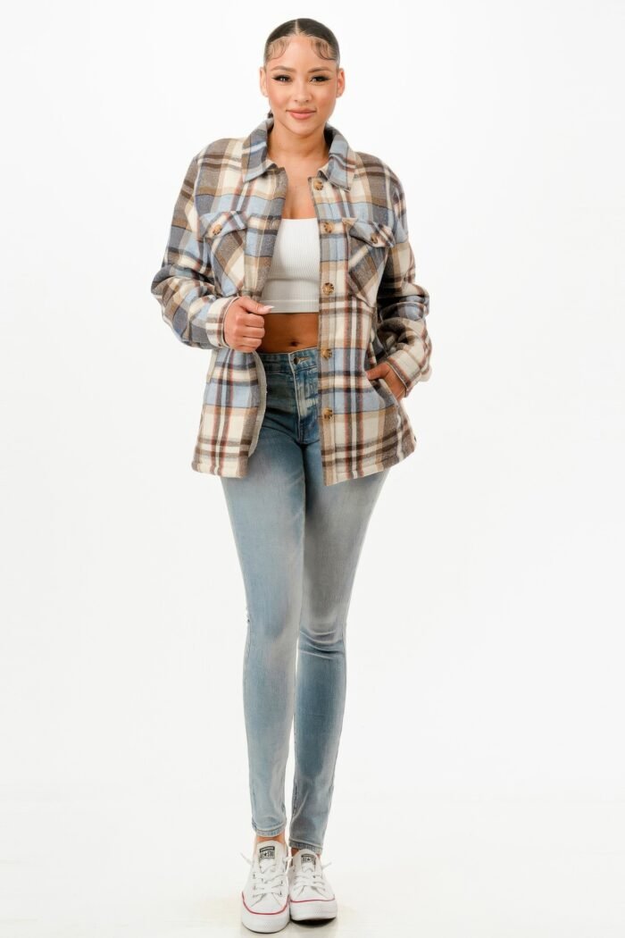Sherpa Lined Flannel Warm Jacket - Image 2