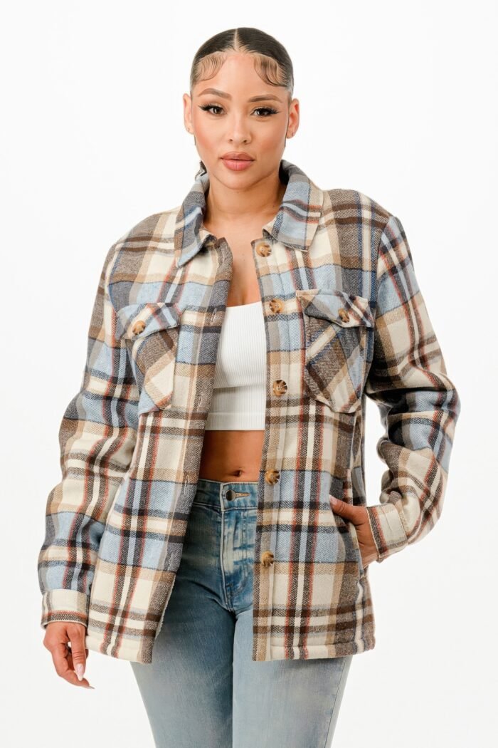 Sherpa Lined Flannel Warm Jacket - Image 3