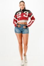 Cropped Moto Jacket - Image 2