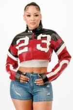 Cropped Moto Jacket - Image 3